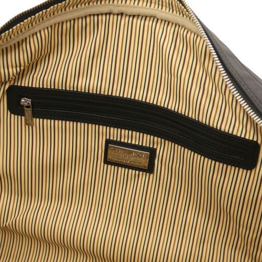 Travel leather duffle bag - Small size Tuscany Leather Lisbona, Black