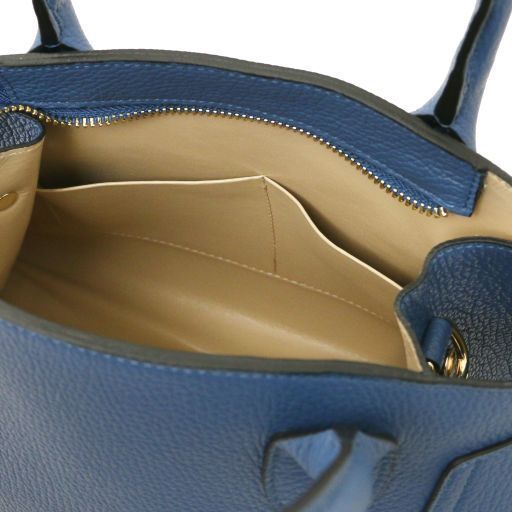 Leather handbag Tuscany Leather Coccola, Denim