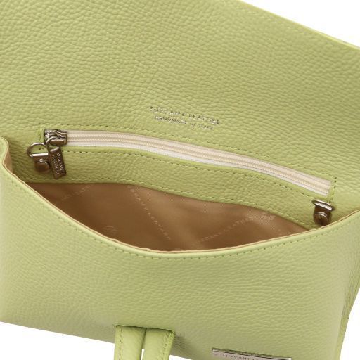 Leather clutch Tuscany Leather TL Bag, Lime Green