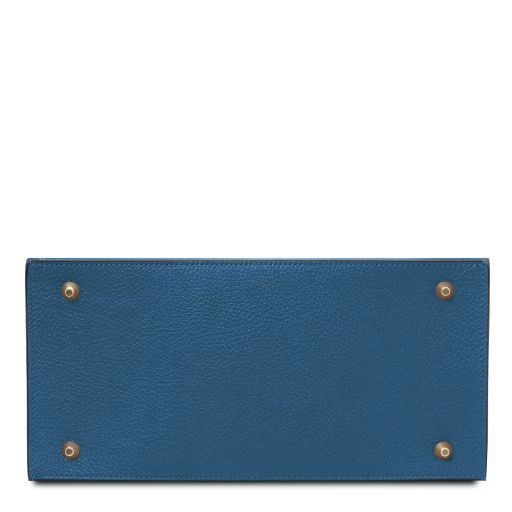 Leather handbag Tuscany Leather Coccola, Denim