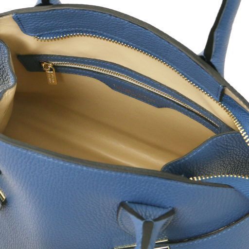 Leather handbag Tuscany Leather Coccola, Denim