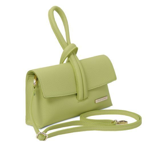 Leather clutch Tuscany Leather TL Bag, Lime Green