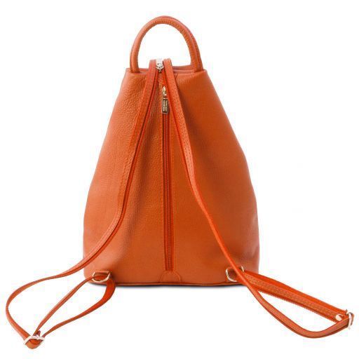 Soft leather backpack Tuscany Leather Shanghai, Orange