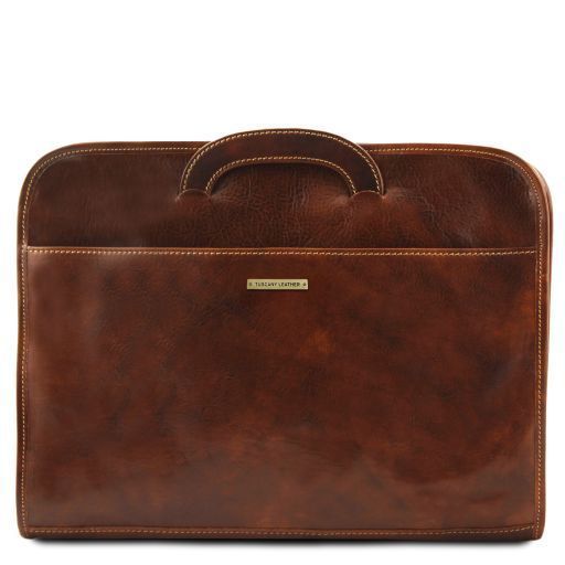 Document Leather briefcase Tuscany Leather Sorrento, Brown