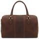 Travel leather duffle bag - Small size Tuscany Leather Lisbona, Dark Brown
