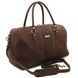 Travel leather duffle bag - Small size Tuscany Leather Lisbona, Dark Brown