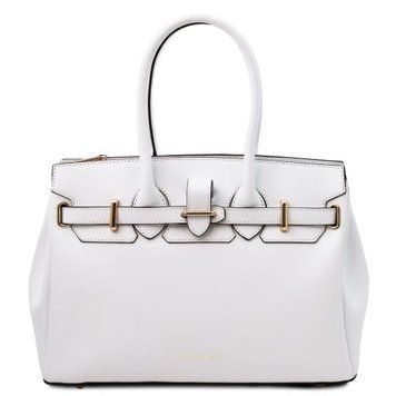 Leather handbag Tuscany Leather TL Bag, White