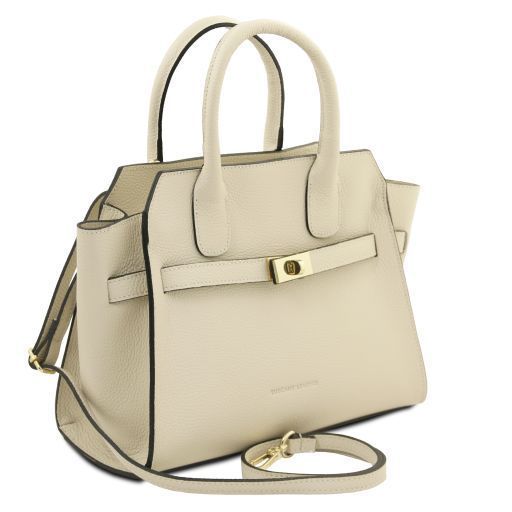 Leather tote Tuscany Leather Origami, Beige