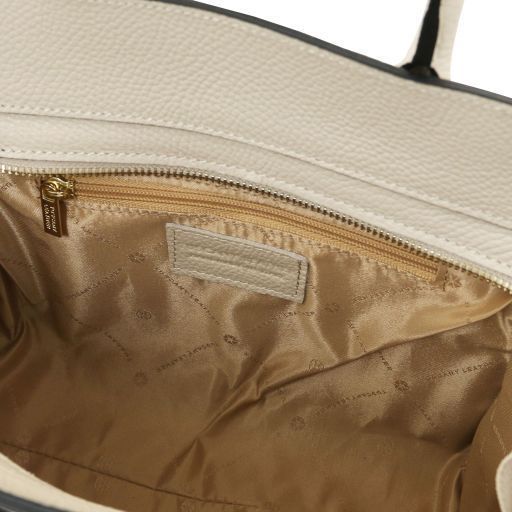 Leather tote Tuscany Leather Origami, Beige