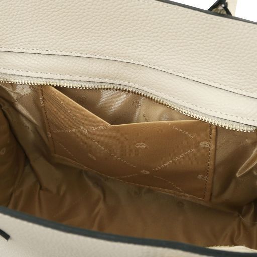 Leather tote Tuscany Leather Origami, Beige
