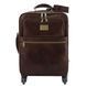 4 Wheels vertical leather trolley Tuscany Leather TL Voyager, Dark Brown
