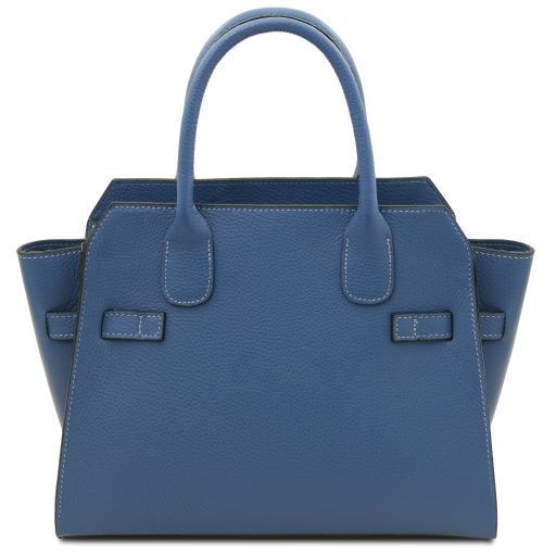 Leather tote Tuscany Leather Origami, Denim