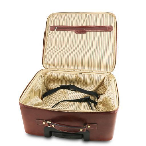 Leather pilot case with two wheels Tuscany Leather Varsavia, Natural