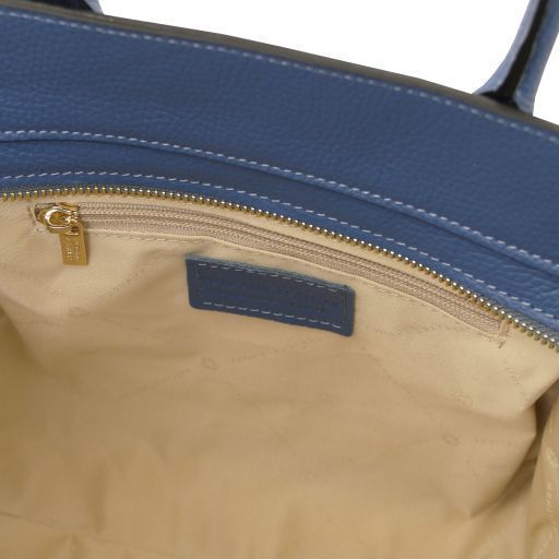 Leather tote Tuscany Leather Origami, Denim