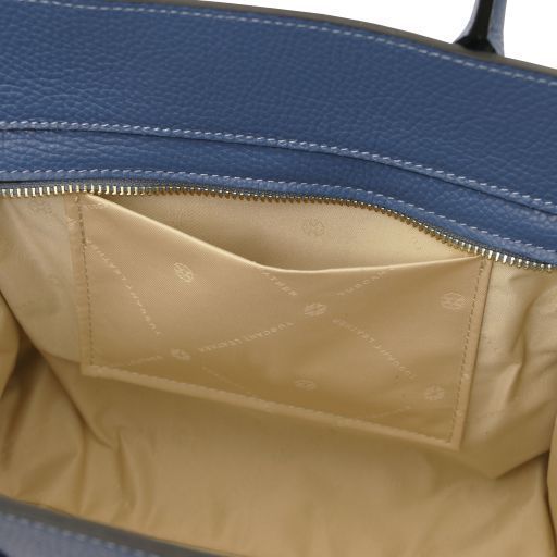 Leather tote Tuscany Leather Origami, Denim