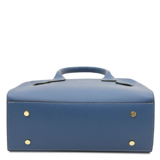 Leather tote Tuscany Leather Origami, Denim