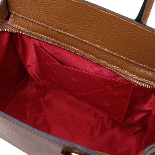 Leather tote Tuscany Leather Origami, Cognac
