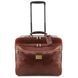 Leather pilot case with two wheels Tuscany Leather Varsavia, Brown